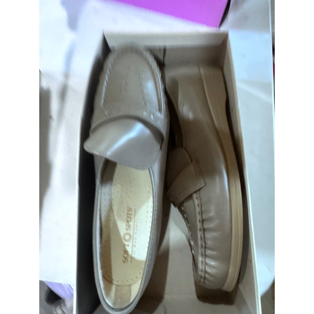 Soft Spots Venus Lite Taupe Leather Loafers Womens 12 W Comfort Shoes 114706